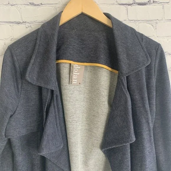 Anthropologie Dolan Chambray Open Cardigan Size Medium Jacket Blue Roll - Picture 5 of 10